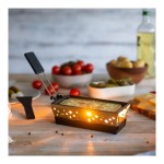 Raclette Candle schwarz mit Kreuz gold