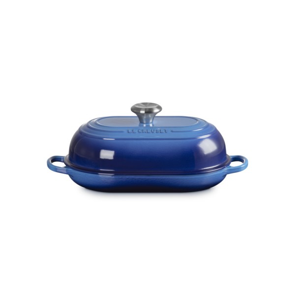 Le Creuset Brot Bräter oval aus Gusseisen AZUR