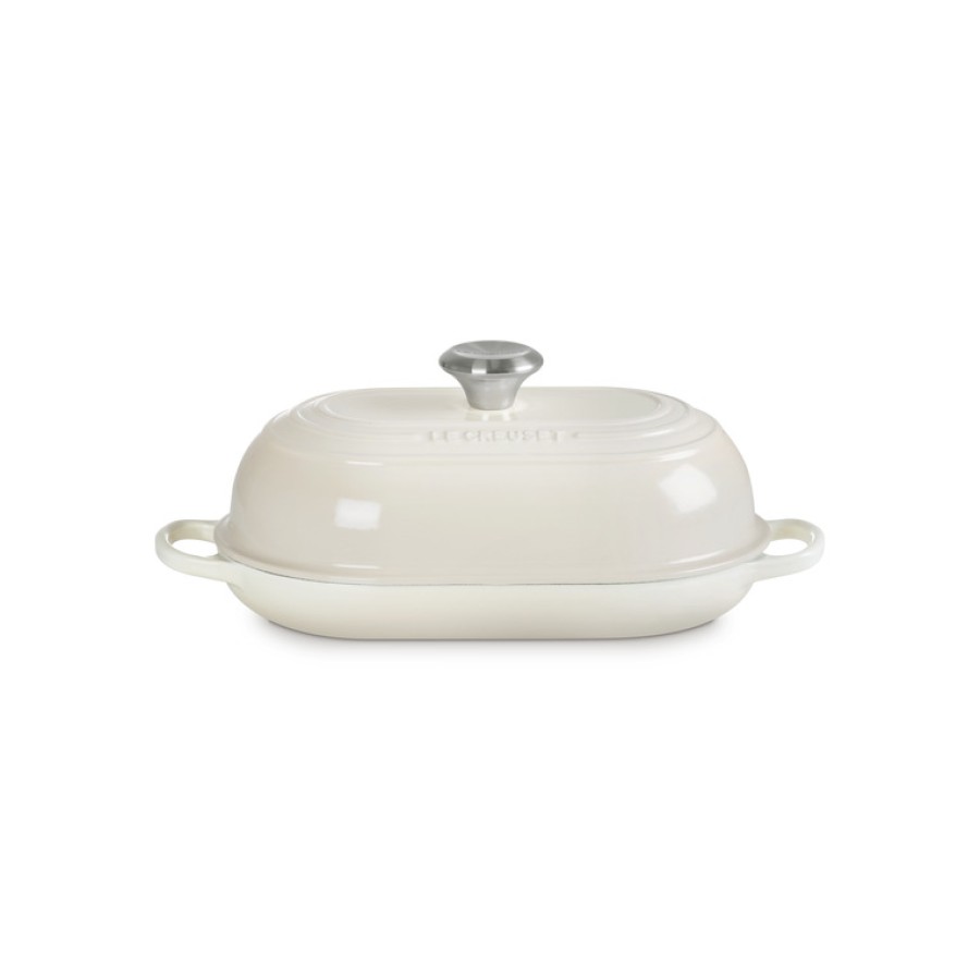 Le Creuset Brot Bräter oval aus Gusseisen MERINGUE Le Creuset Brot Bräter oval aus Gusseisen MERINGUE