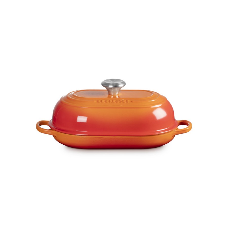 Le Creuset Brot Bräter oval aus Gusseisen OFENROT Le Creuset Brot Bräter oval aus Gusseisen OFENROT