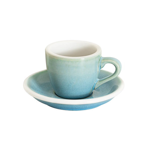 Espressotasse 80 ml reaktive Glasur Eisblau