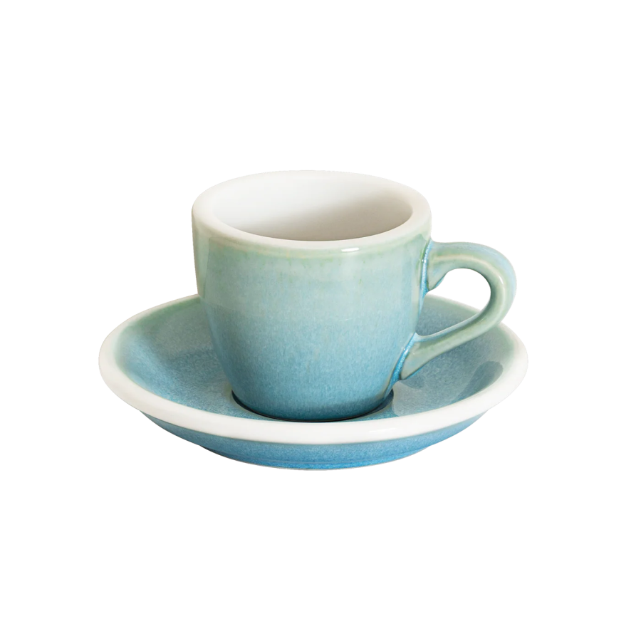 Espressotasse 80 ml reaktive Glasur Eisblau