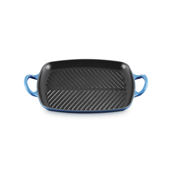 Le Creuset Grillplatte rechteckig Gusseisen 30 cm Azur