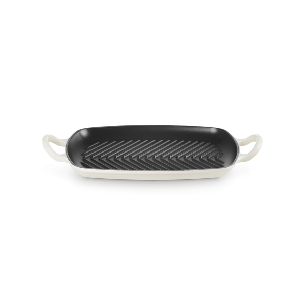 Le Creuset Grillplatte rechteckig Gusseisen 30 cm Merengue