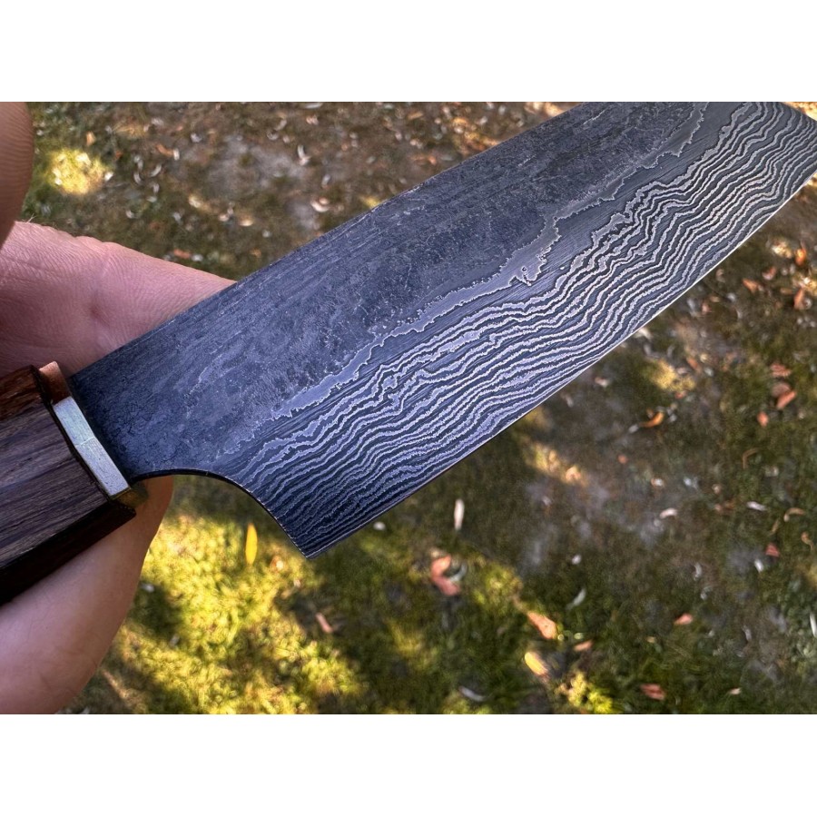 Damastmesser 60 L SLIM Kleines Santoku H10